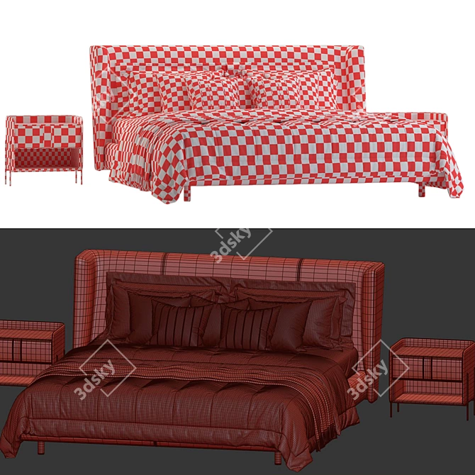 Elegant Ditreitalia ROYAL Bed 3D model image 4
