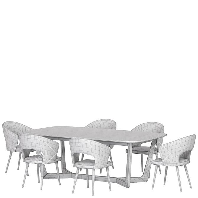 Elegant Modern Dining Set 3D model image 4