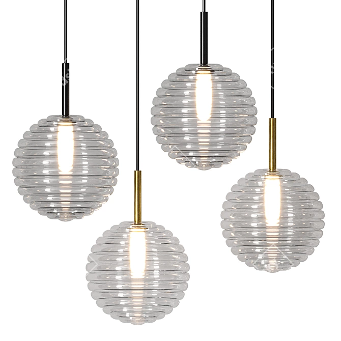 PBR-Optimized Doul Pendant Light 3D model image 1