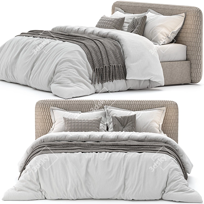 Elegant Hari Bed by Dall'Agnese 3D model image 1