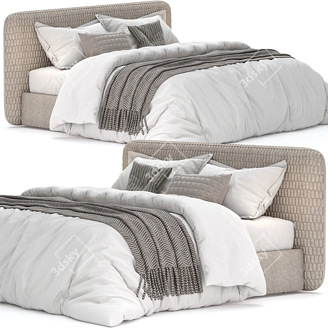 Elegant Hari Bed by Dall'Agnese 3D model image 2