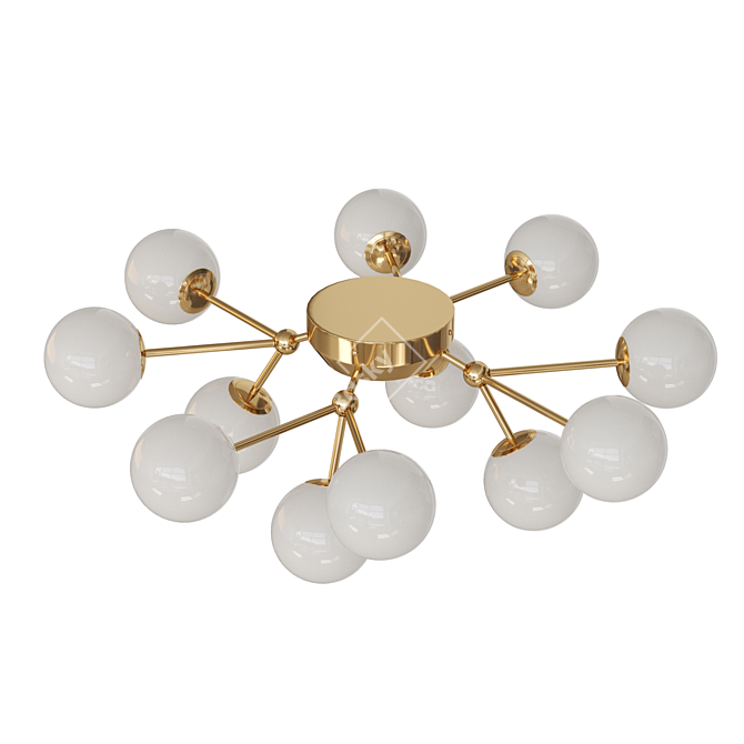 Elegant Glass Globe Ceiling Chandelier 3D model image 2