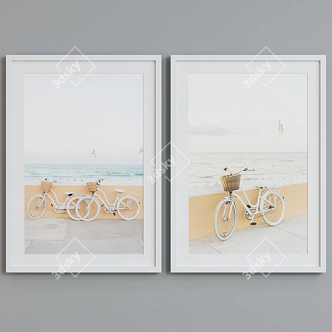 Modern Bicycle Picture Frame Set 3D model image 4