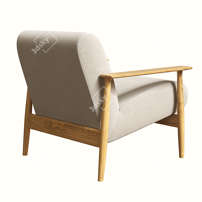 Bolia Visti Armchair, Scandinavian Elegance 3D model image 3