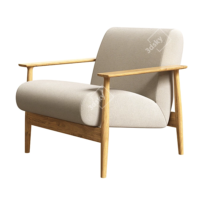 Bolia Visti Armchair, Scandinavian Elegance 3D model image 7