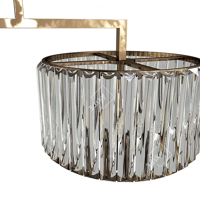 Contemporary Crystal Drum Chandelier 3D model image 2