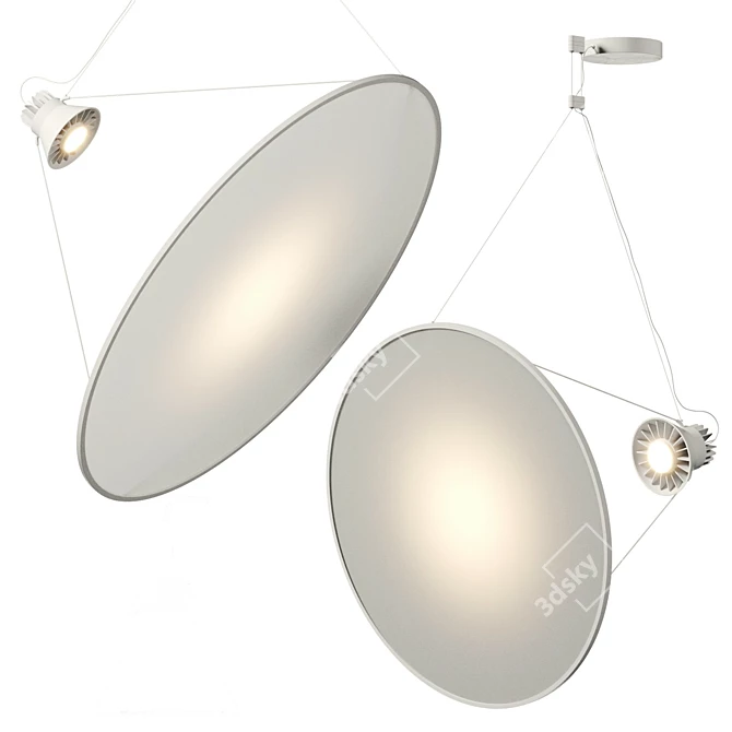 Sleek Glass Pendant Light Fixture 3D model image 1