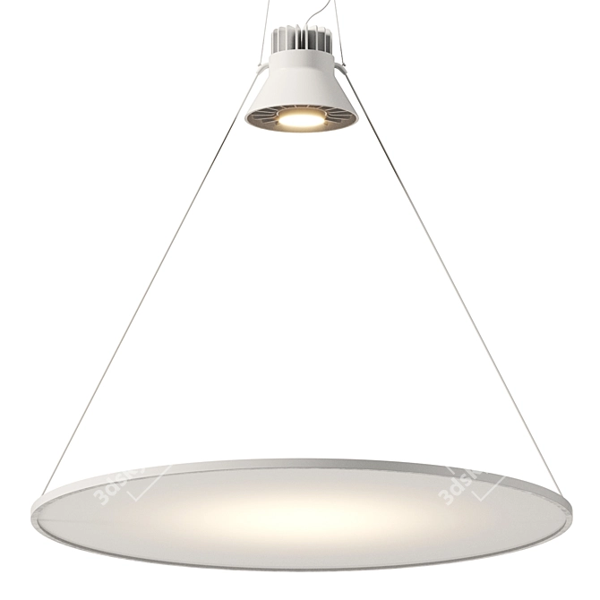 Sleek Glass Pendant Light Fixture 3D model image 2