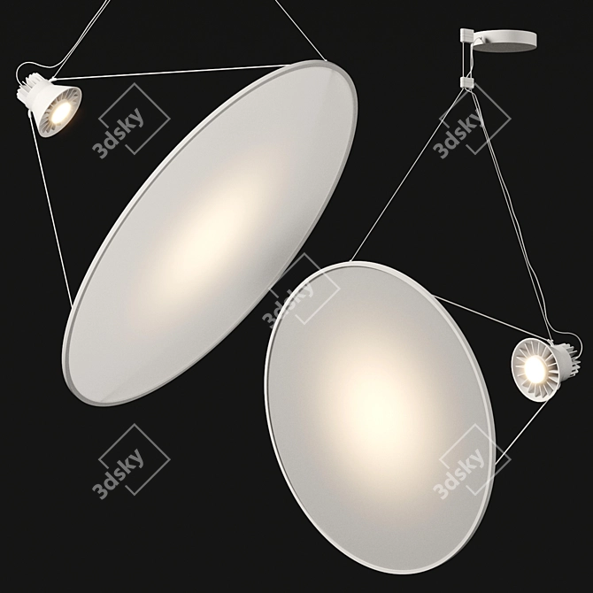 Sleek Glass Pendant Light Fixture 3D model image 3