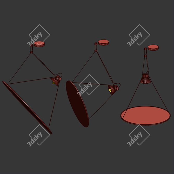 Sleek Glass Pendant Light Fixture 3D model image 4