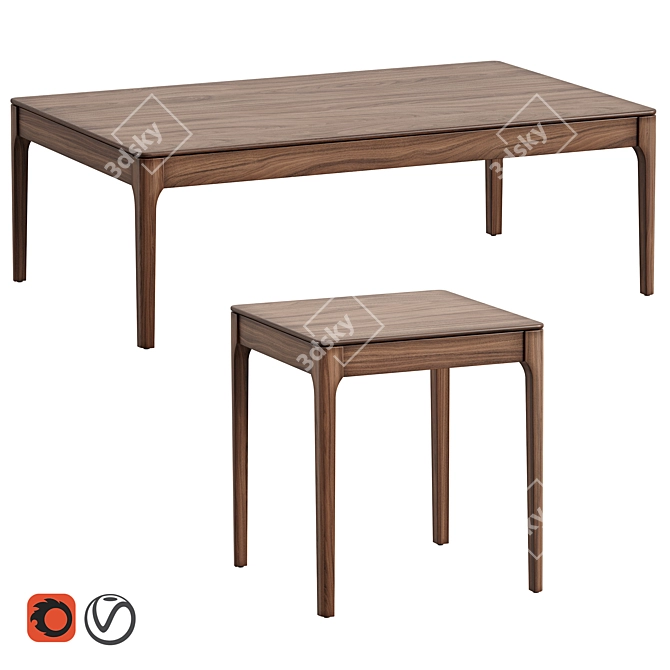 MODIS Interiors Lounge Coffee & Side Tables 3D model image 1