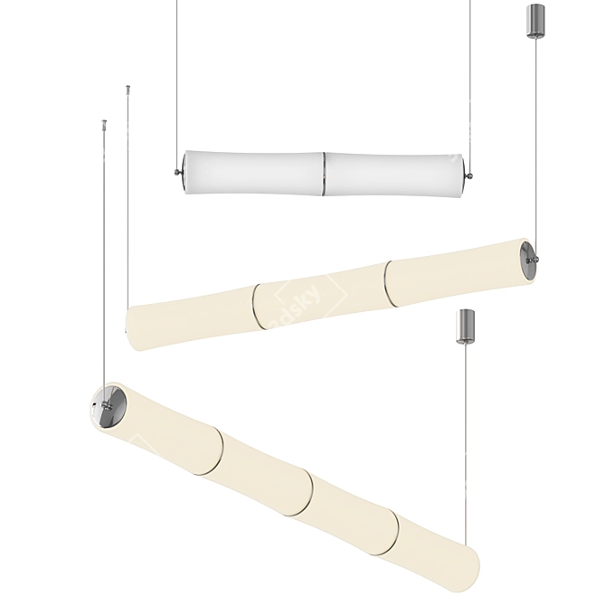 Bamboo Pendant Light Fixture 3D model image 1