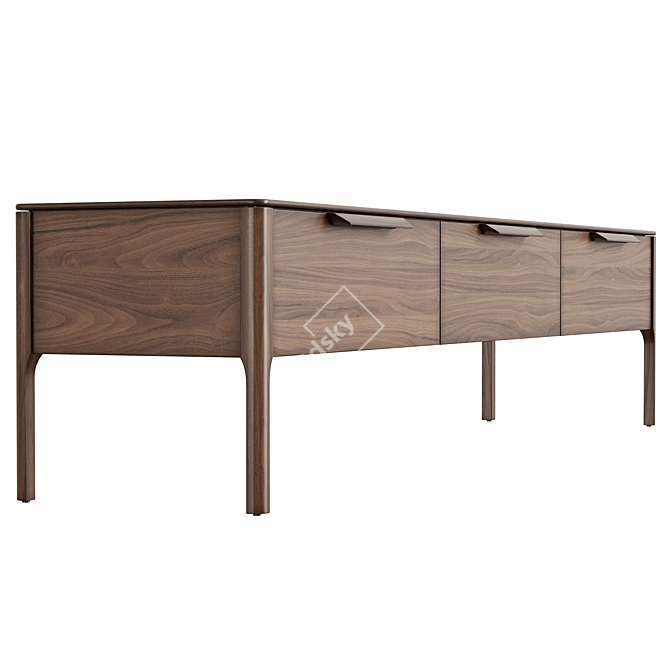 Modern Oak Media Console LOUNGE 3D model image 3