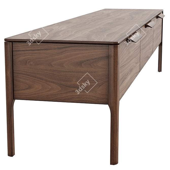 Modern Oak Media Console LOUNGE 3D model image 5
