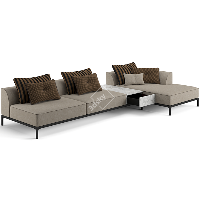 Luxury Fendi Casa Five Sofa 3D model image 2