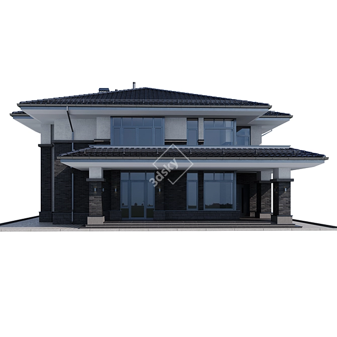 Modern Villa Model Kit 3D model image 2