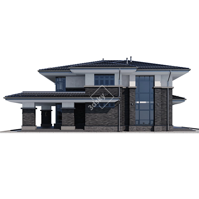 Modern Villa Model Kit 3D model image 3