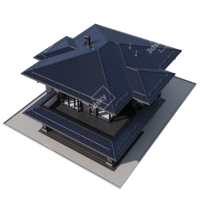Modern Villa Model Kit 3D model image 4