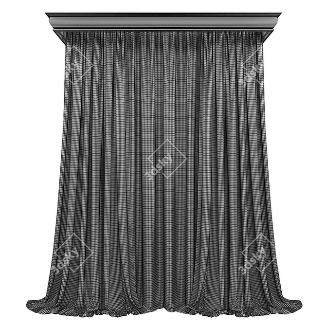 Elegant Curtain Panels Set 3D model image 2