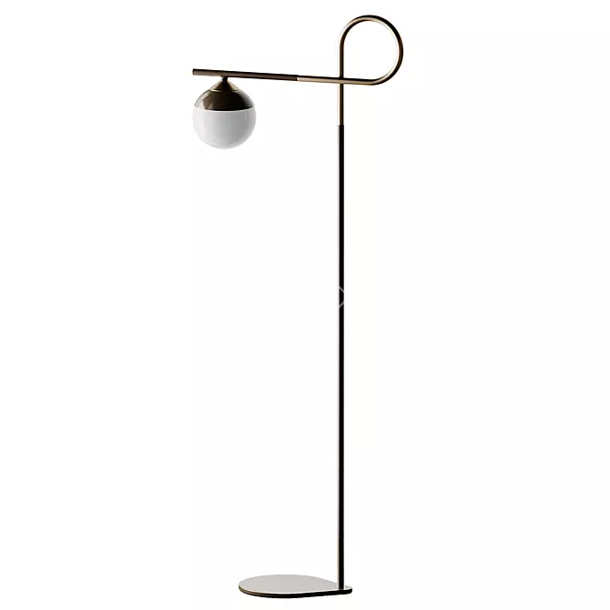 Modern Iron LED Floor Lamp 3D model image 1