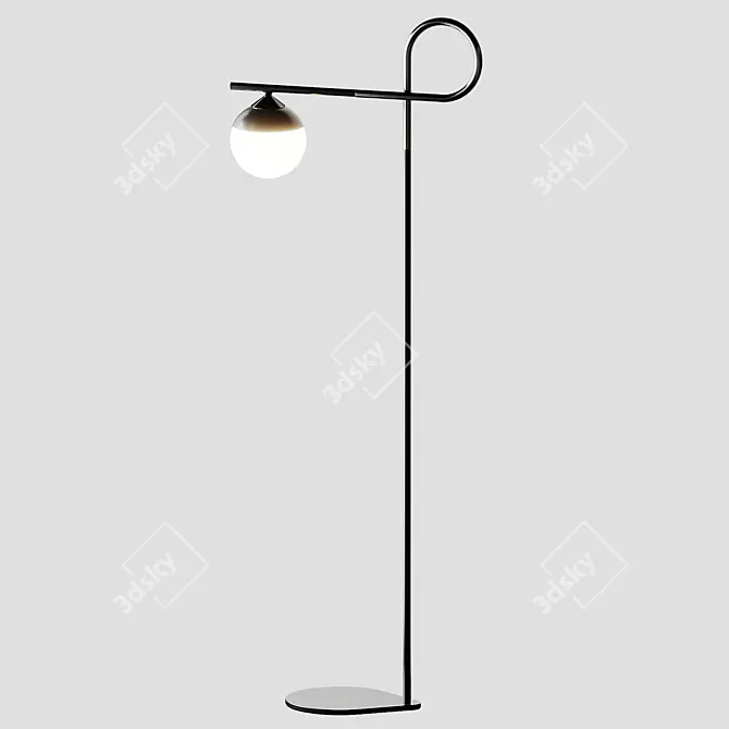 Modern Iron LED Floor Lamp 3D model image 4