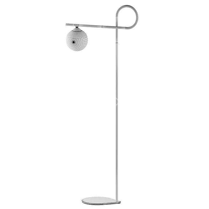 Modern Iron LED Floor Lamp 3D model image 5