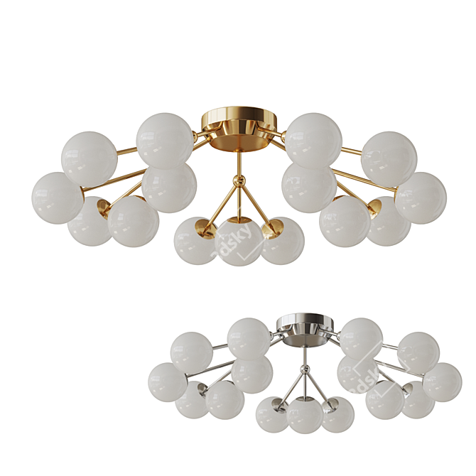Globe-Style LED Ceiling Chandelier 3D model image 1