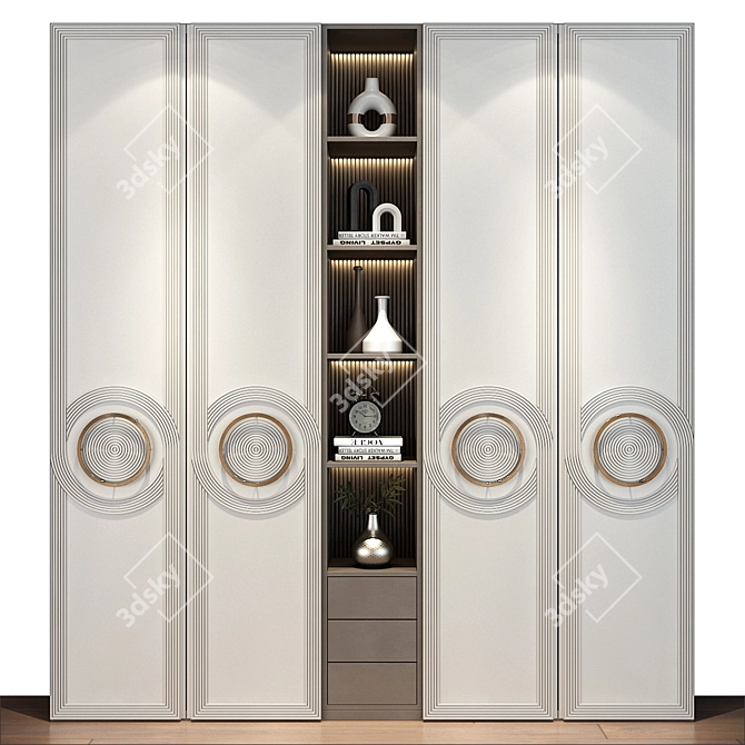 Custom Wardrobe Composition with Decor 3D model image 1