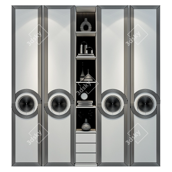 Custom Wardrobe Composition with Decor 3D model image 2