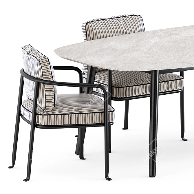 Modern Elegance Set: Borea Chair & Ellisse Table 3D model image 2