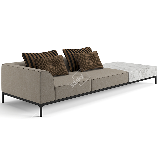 Elegant Fendi Casa Five Sofa 3D model image 4