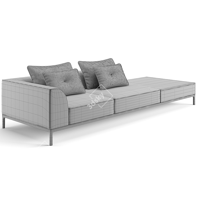 Elegant Fendi Casa Five Sofa 3D model image 6