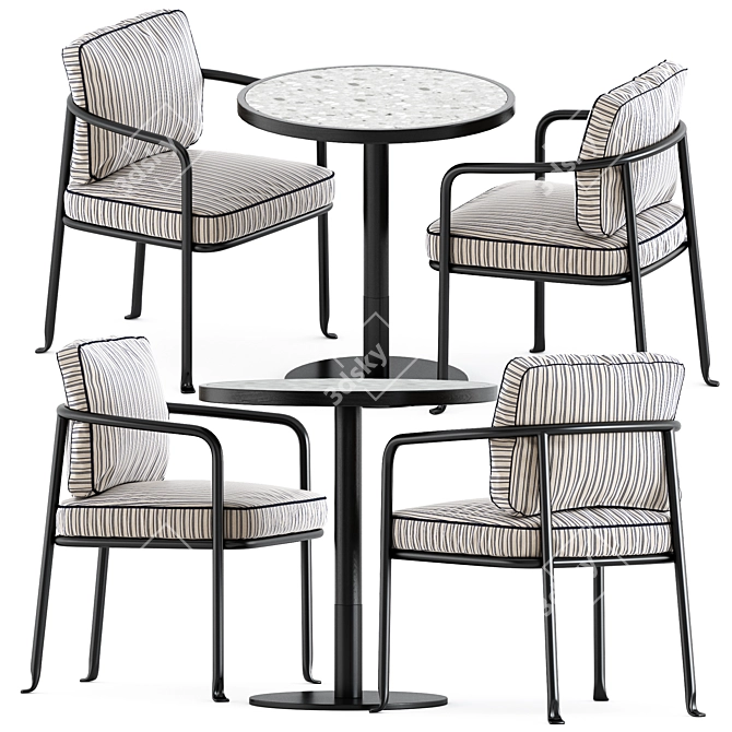 Modern Elegance Duo: Borea Chair & Briscola Table 3D model image 1