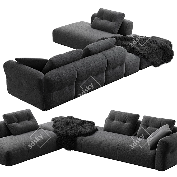 Modern Corner Sofa Design 3D model image 2