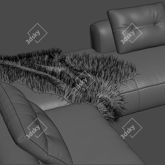 Modern Corner Sofa Design 3D model image 3