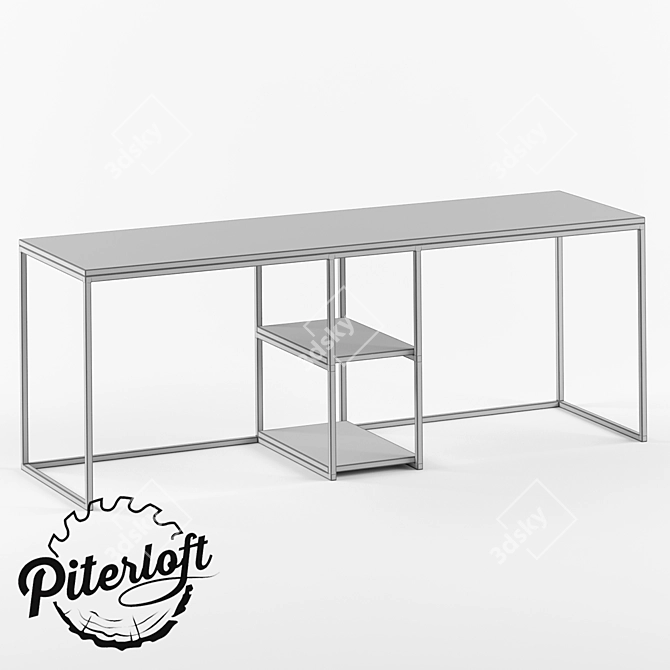 Tandem Loft Desk for Two 3D model image 2