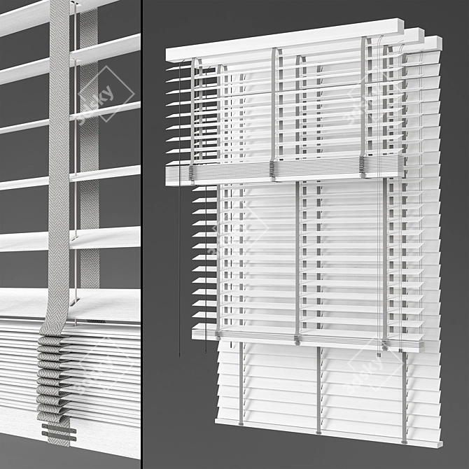 Wooden Blinds Set 05 Showcase 3D model image 1