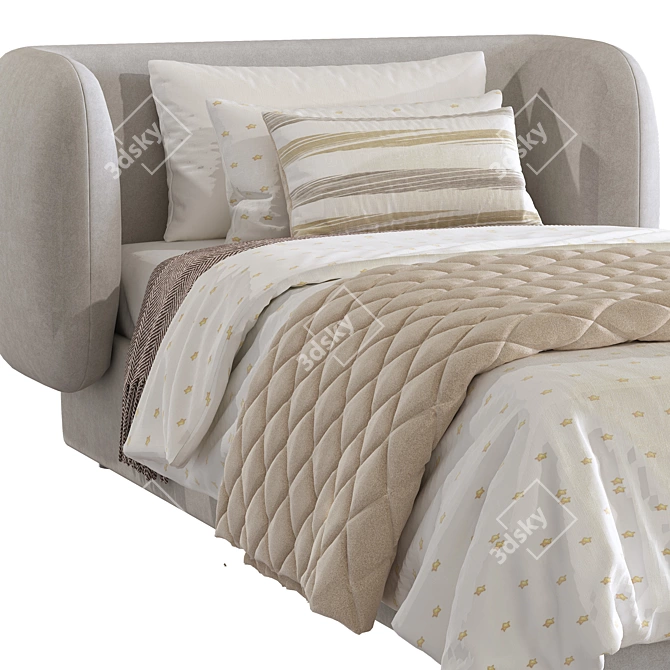 Modern Group Bed 331 in Two Colors 3D model image 5