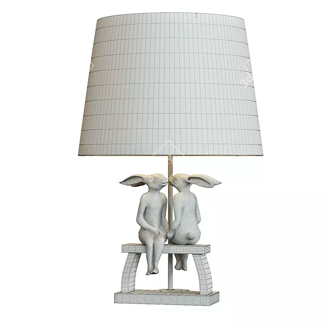 Bunny Love Table Lamp 3D model image 2