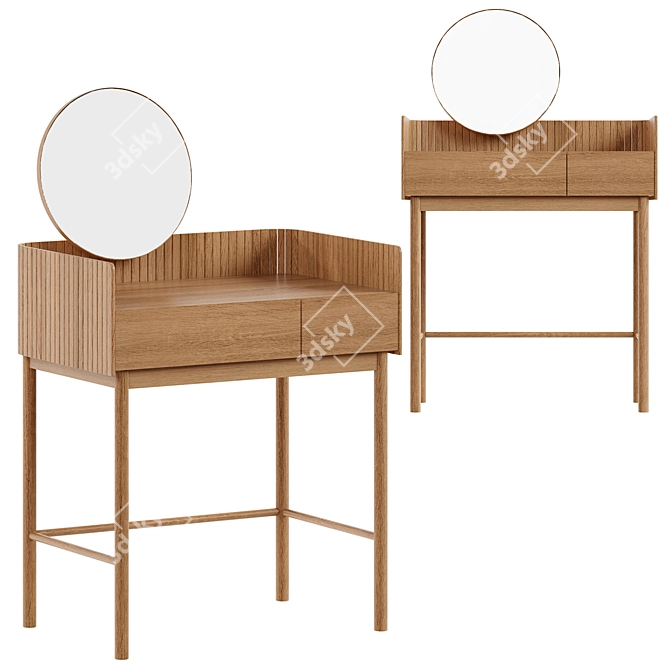 Lazar Vanity Table with Drawers 3D model image 1