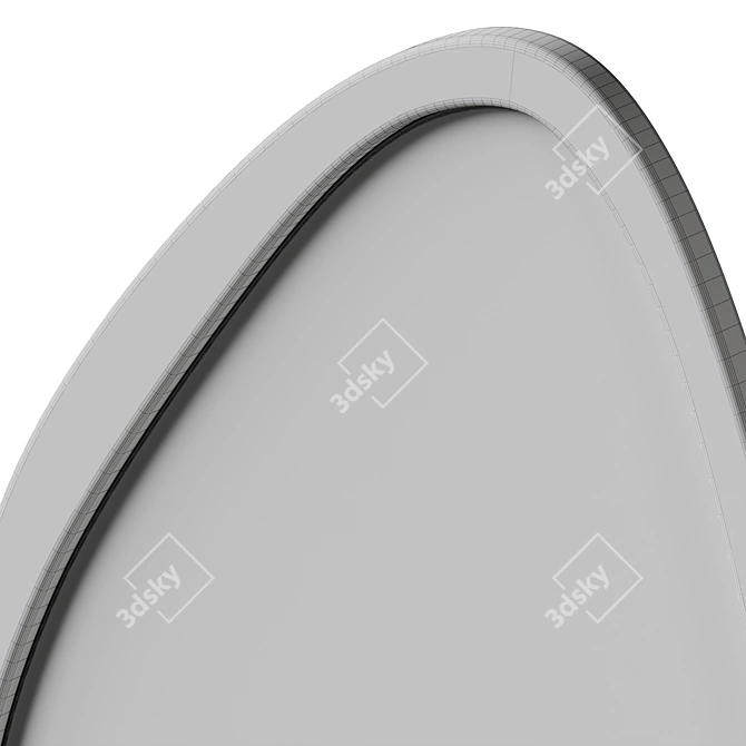Mid Century Walnut Wall Mirror 3D model image 6