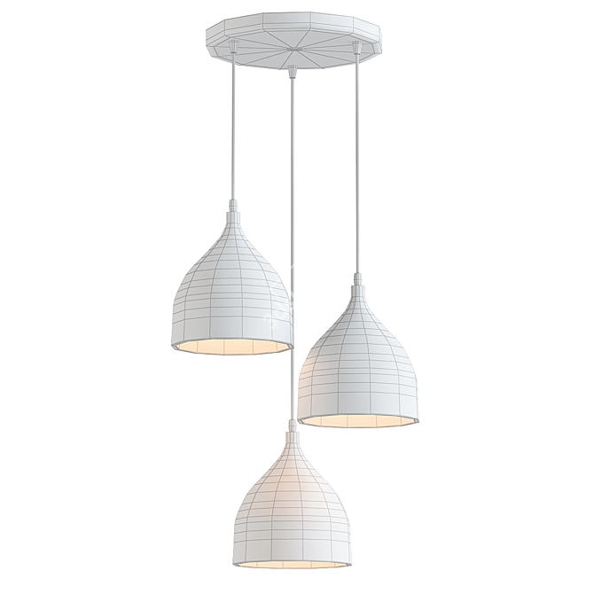 Sleek Nordic Style Pendant Light 3D model image 2