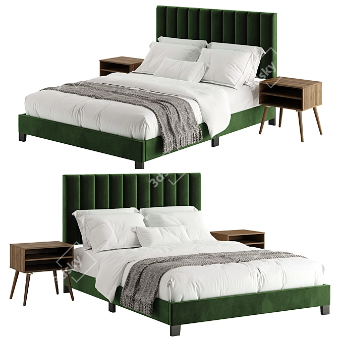 Velvet Joline Bed Set 3D model image 2