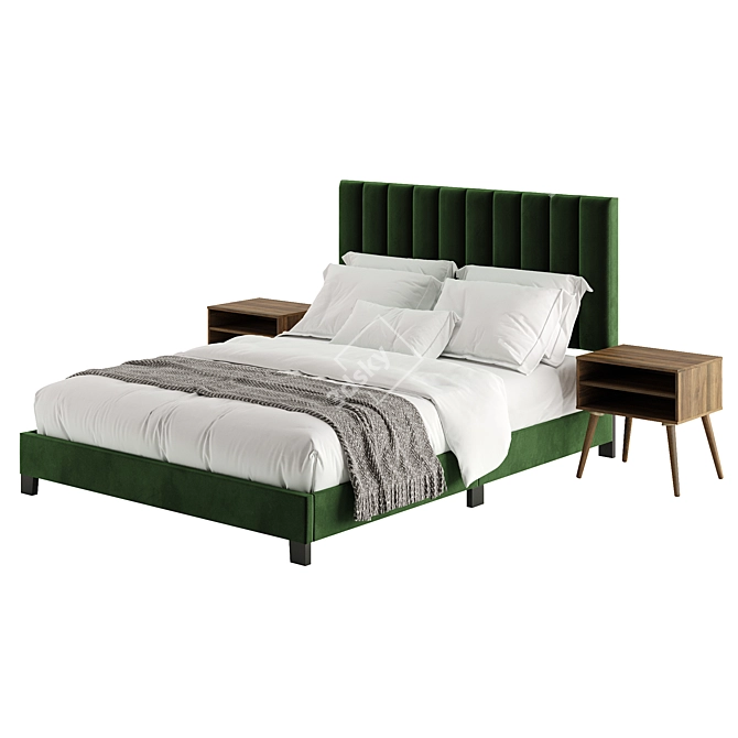 Velvet Joline Bed Set 3D model image 4