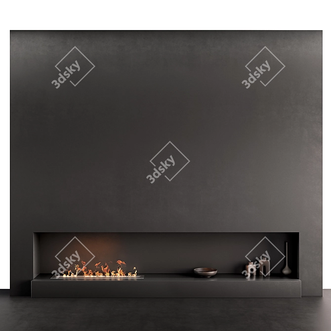Fireplace Wall Mount CorAl VRay 3D model image 1