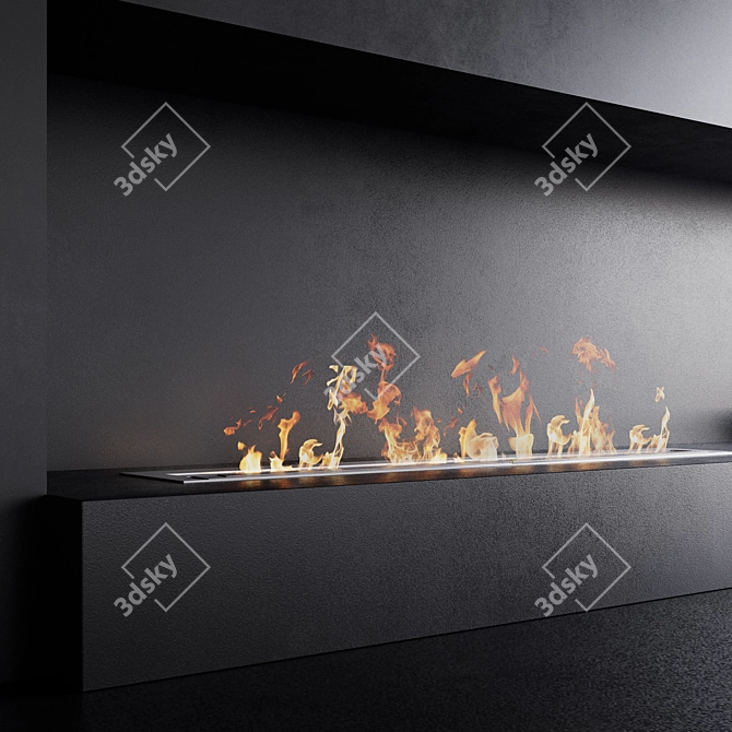 Fireplace Wall Mount CorAl VRay 3D model image 4