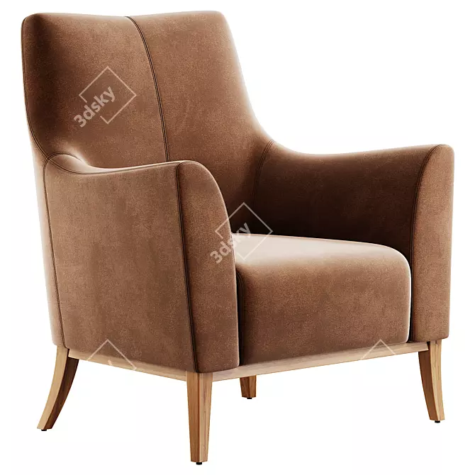 Contemporary Polo Plus Armchair in 3D 3D model image 2