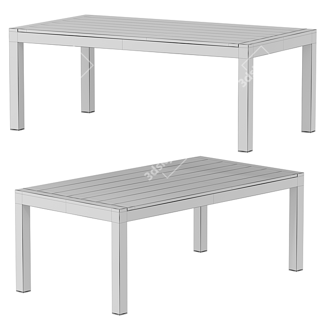 Lena Outdoor Coffee Table, 130cm 3D model image 2