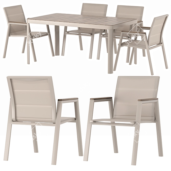 Lora Garden Table Chair Set 3D model image 1