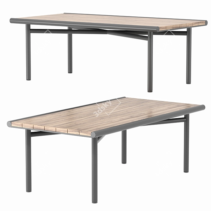 Orka Garden Coffee Table - 45x110x60 cm 3D model image 1
